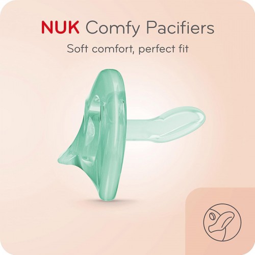 NUK Sensitive Silicone Soother | Pacifier | 100% Soft Silicone | Comfy Orthodontic Pacifier | Recommended by Pediatricians | 1pcs/ Box | Made in USA